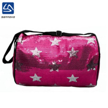wholesale pink sequin star girl dance duffle bag with shoulder strap